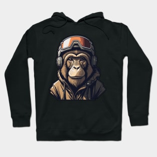 Monkey Wear Winter Sport. Hoodie